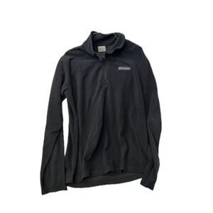 Columbia Gray Black 1/4 Zip Fleece Mens Size Med